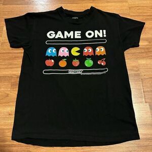 Brisco Black Short Sleeve T-shirt with Pacman on the front | Youth size Medium